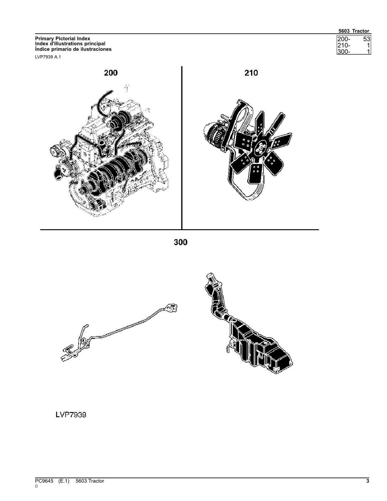 JOHN DEERE 5603 TRACTOR PARTS CATALOG MANUAL