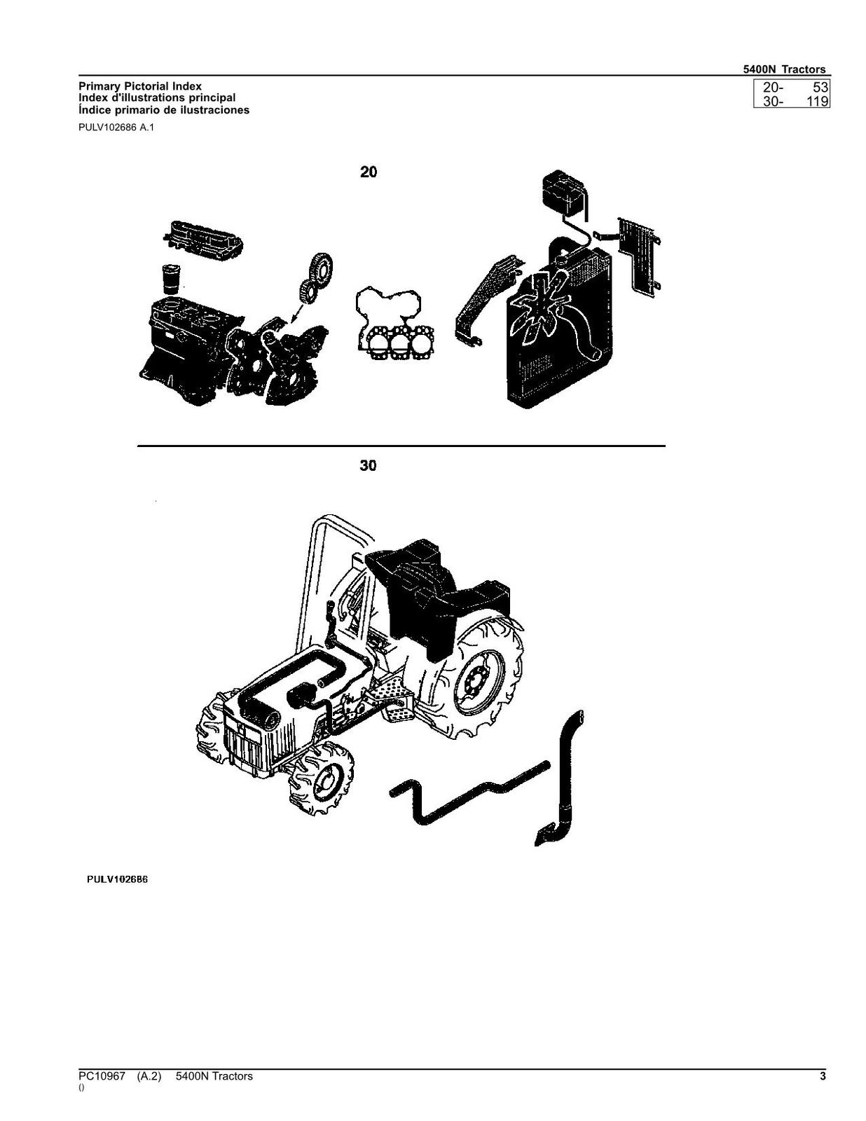 JOHN DEERE 5400N TRAKTOR-TEILEKATALOGHANDBUCH 