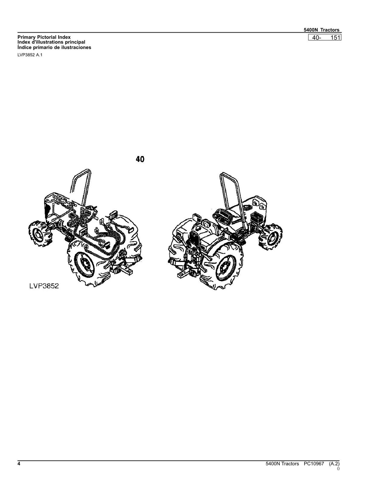 JOHN DEERE 5400N TRACTOR PARTS CATALOG MANUAL