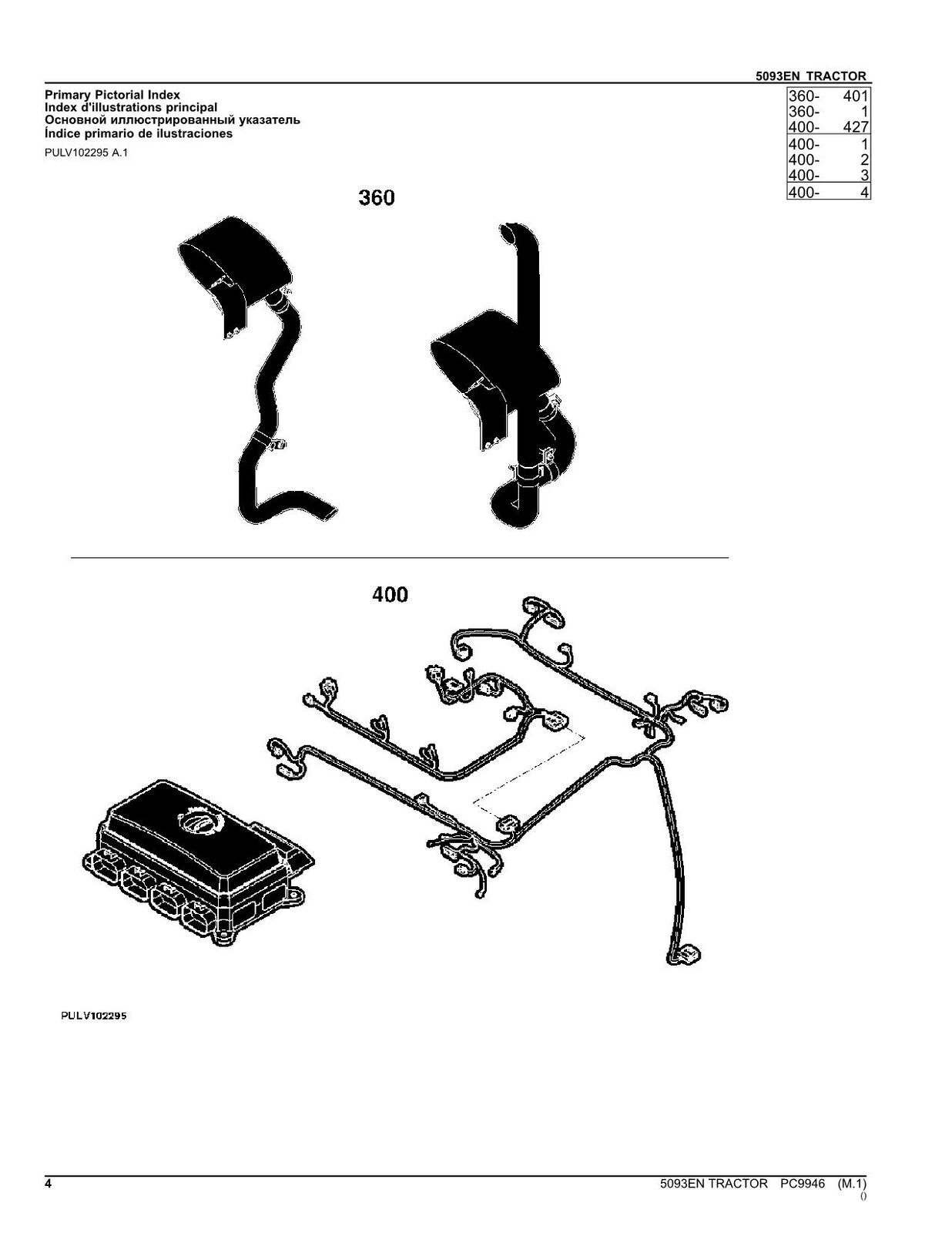 JOHN DEERE 5093EN TRACTOR PARTS CATALOG MANUAL