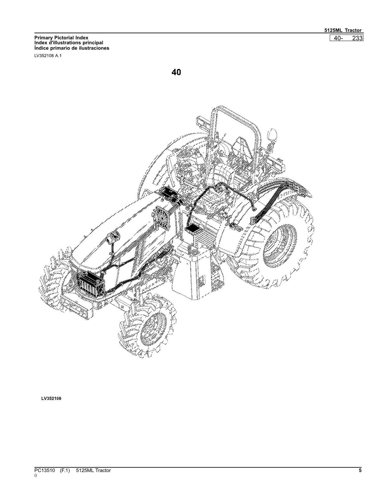 MANUEL DU CATALOGUE DES PIÈCES DU TRACTEUR JOHN DEERE 5125ML 