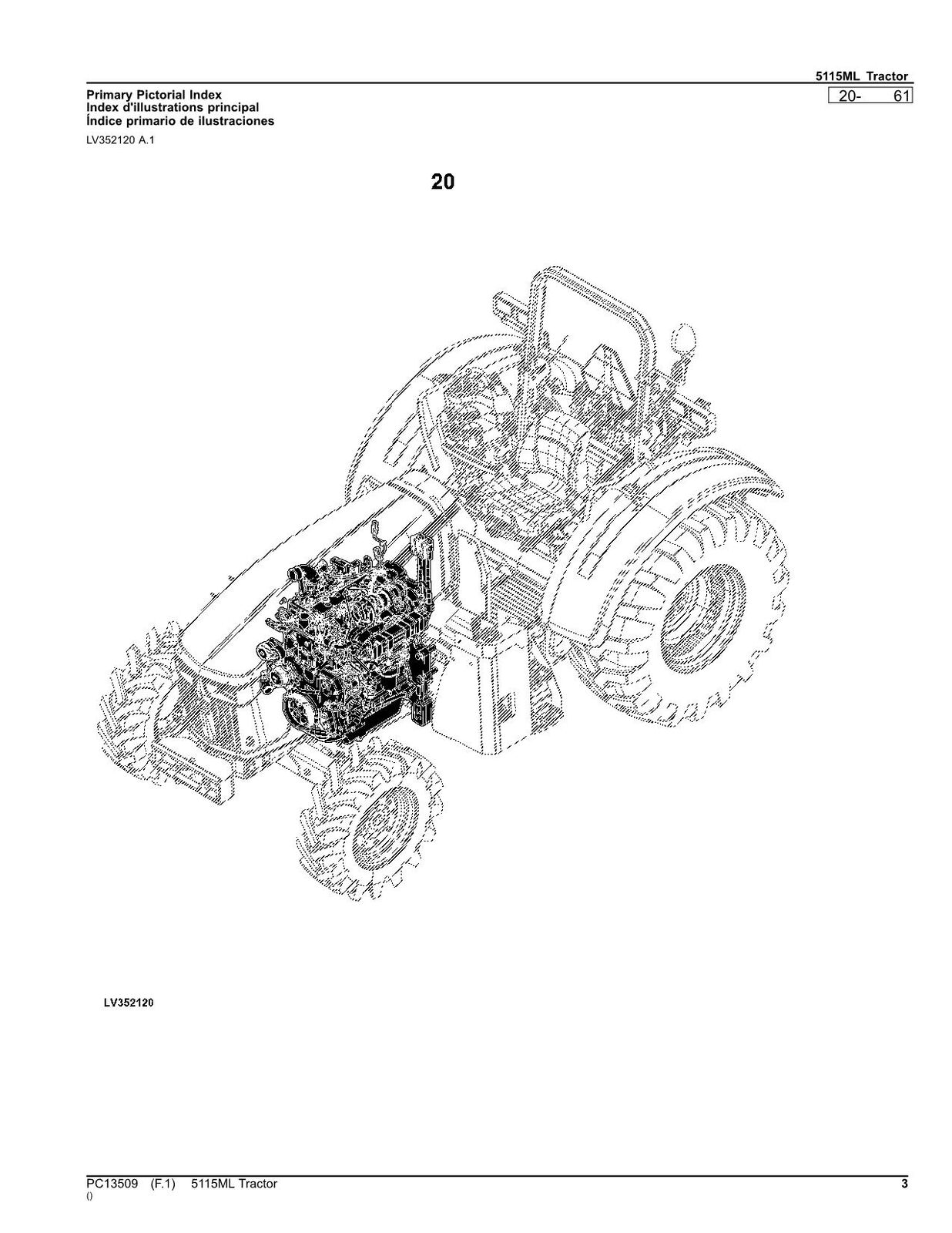 JOHN DEERE 5115ML TRACTOR PARTS CATALOG MANUAL #3