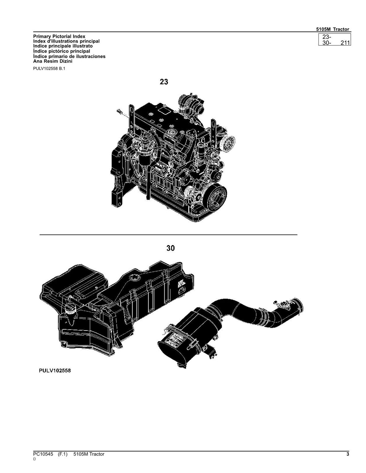 MANUEL DU CATALOGUE DES PIÈCES DU TRACTEUR JOHN DEERE 5105M 