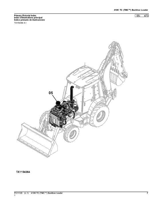 JOHN DEERE 410K TC TMC BACKHOE LOADER  PARTS CATALOG MANUAL