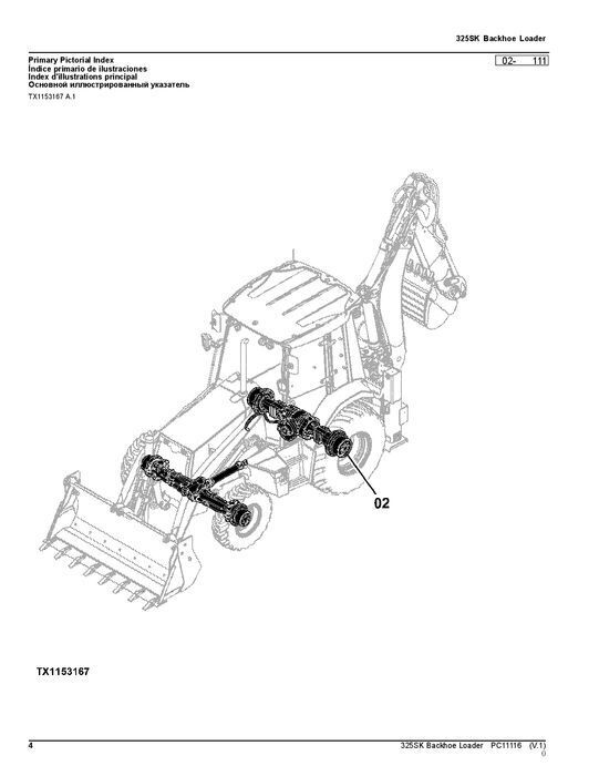 JOHN DEERE 325SK BAGGERLADER ERSATZTEILKATALOGHANDBUCH