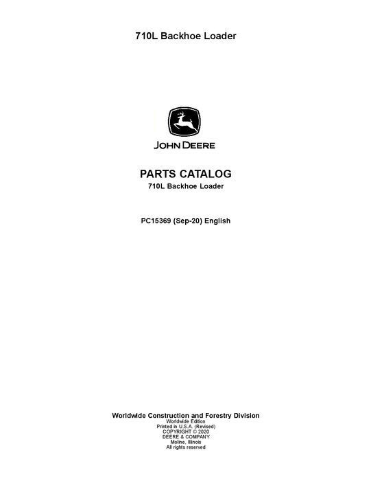 JOHN DEERE 710L BACKHOE LOADER PARTS CATALOG MANUAL #2