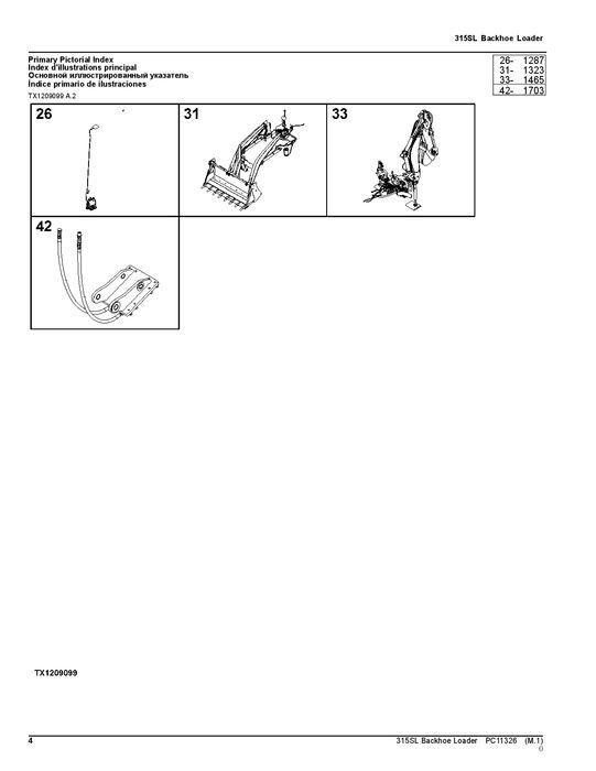 JOHN DEERE 315SL EP BACKHOE LOADER PARTS CATALOG MANUAL #6