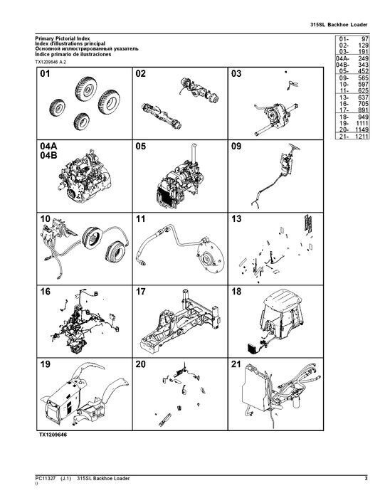 JOHN DEERE 315SL BACKHOE LOADER PARTS CATALOG MANUAL #5