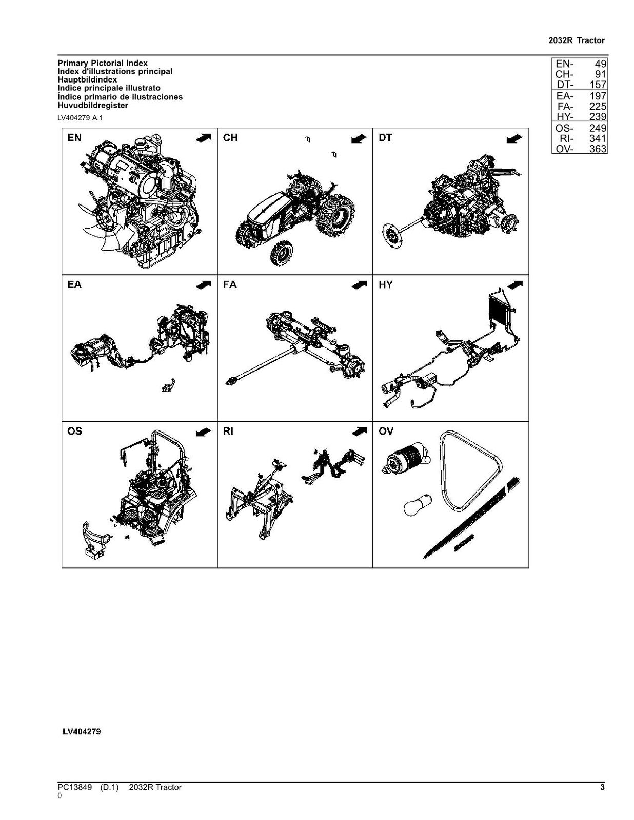 JOHN DEERE 2032R TRACTOR PARTS CATALOG MANUAL #3