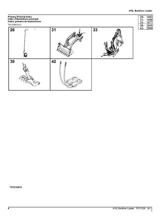 MANUEL DU CATALOGUE DES PIÈCES DE RECHANGE POUR CHARGEUSE-PELLETEUSE JOHN DEERE 410L #4