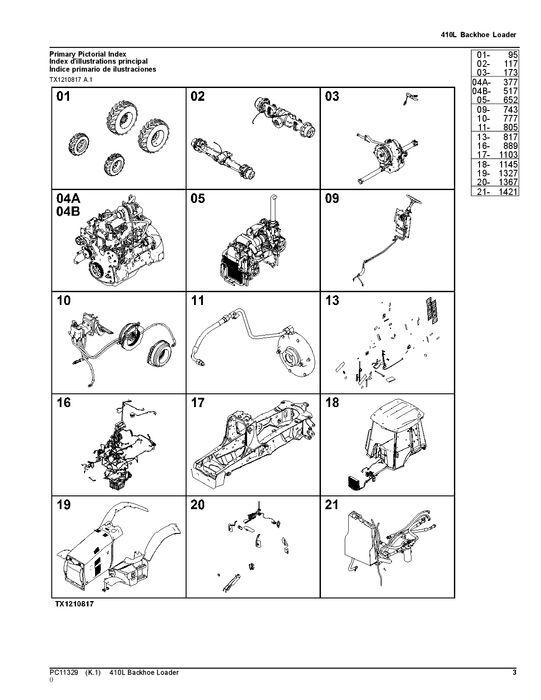 MANUEL DU CATALOGUE DES PIÈCES DE RECHANGE POUR CHARGEUSE-PELLETEUSE JOHN DEERE 410L #4