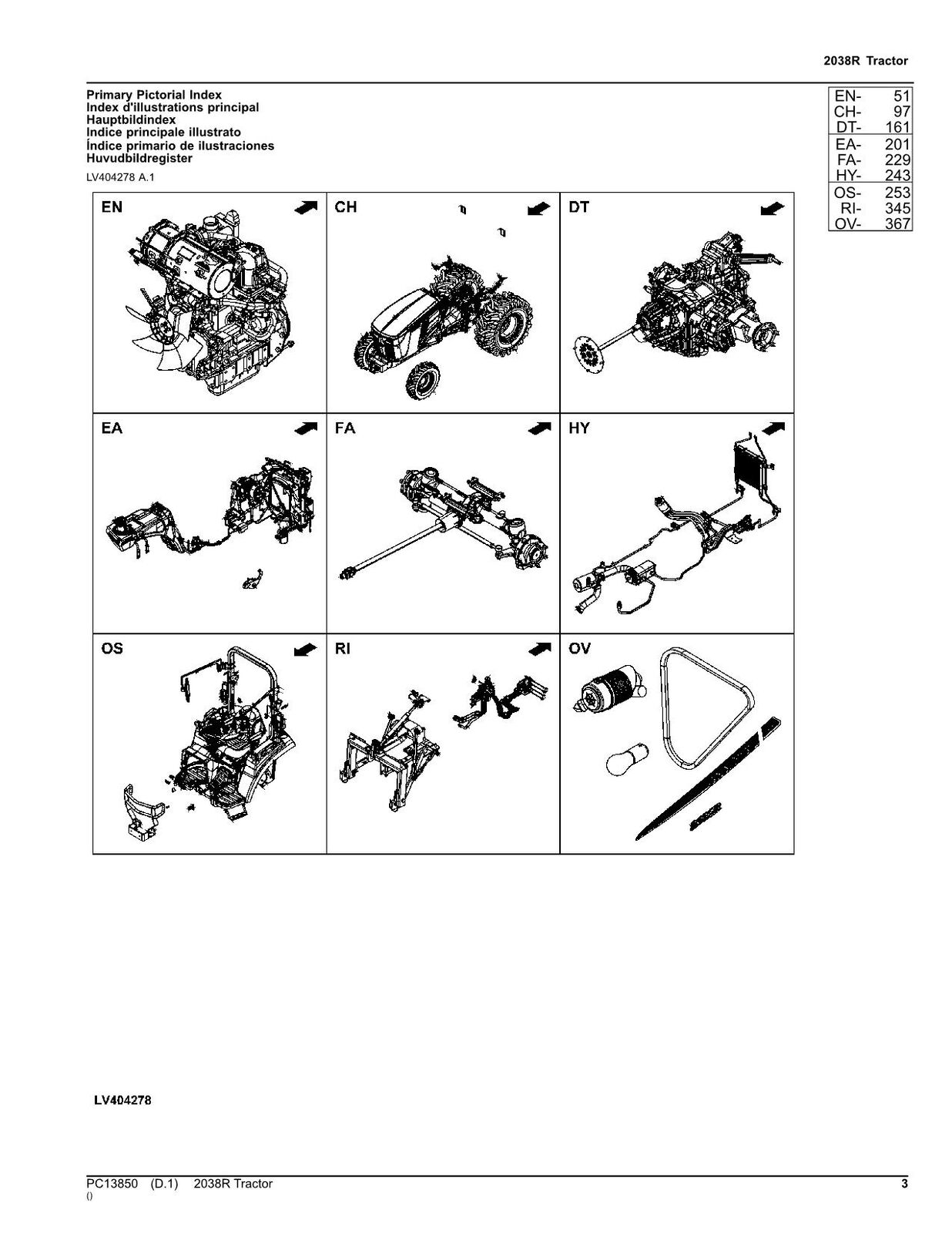 JOHN DEERE 2038R TRACTOR PARTS CATALOG MANUAL #2