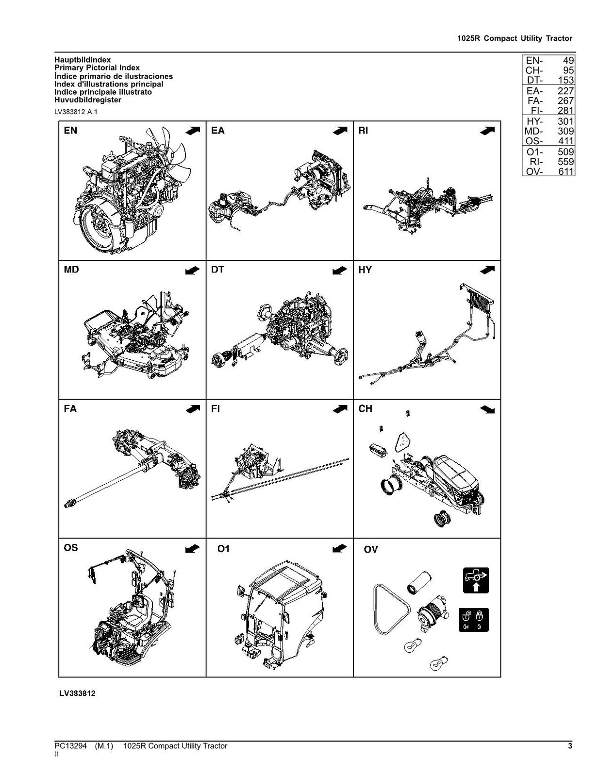 JOHN DEERE 1025R TRACTOR PARTS CATALOG MANUAL #2