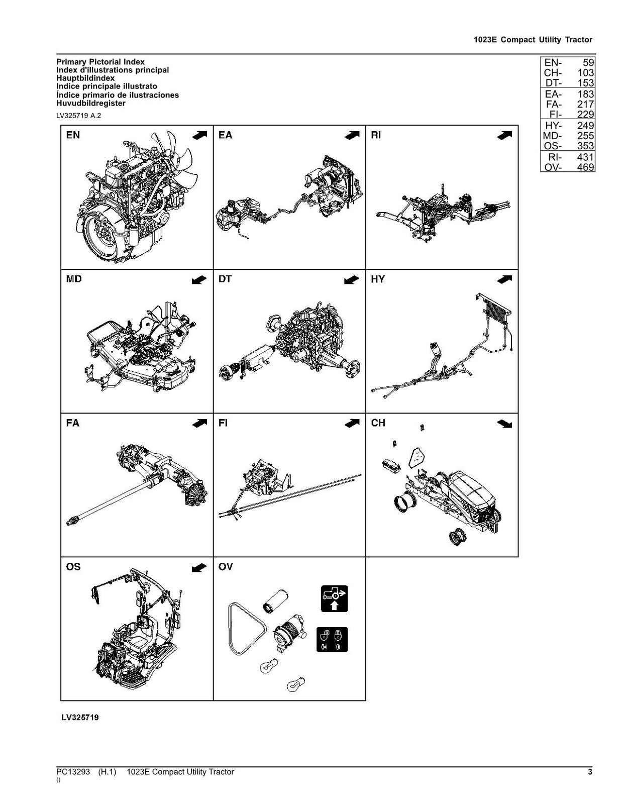 JOHN DEERE 1023E TRACTOR PARTS CATALOG MANUAL #2