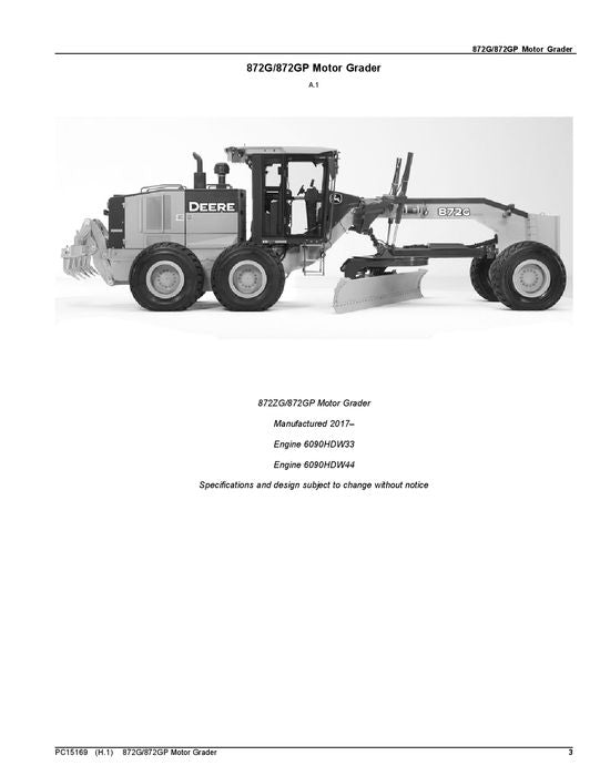 JOHN DEERE 872G 872GP MOTORGRADER ERSATZTEILKATALOGHANDBUCH #4