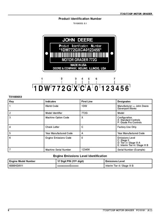 JOHN DEERE 772G 772GP MOTORGRADER ERSATZTEILKATALOGHANDBUCH #4