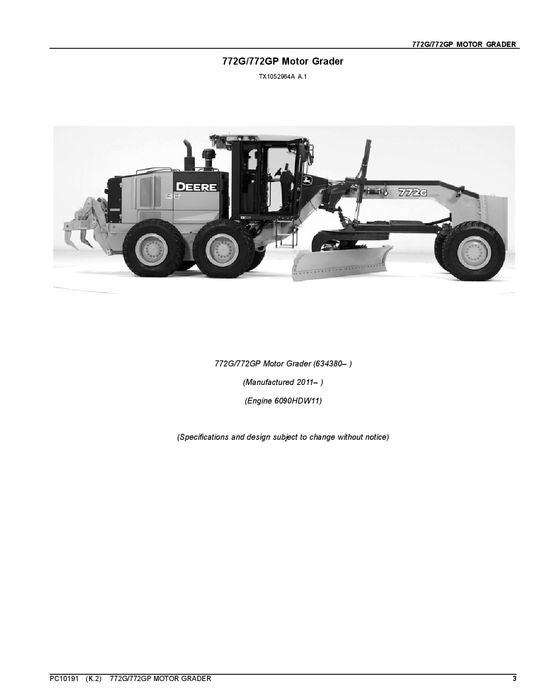 JOHN DEERE 772G 772GP MOTORGRADER ERSATZTEILKATALOGHANDBUCH #4