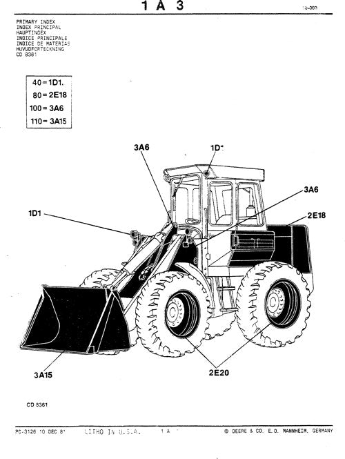 JOHN DEERE 644B LOADER PARTS CATALOG MANUAL #2