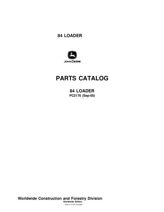 JOHN DEERE 84 LOADER PARTS CATALOG MANUAL