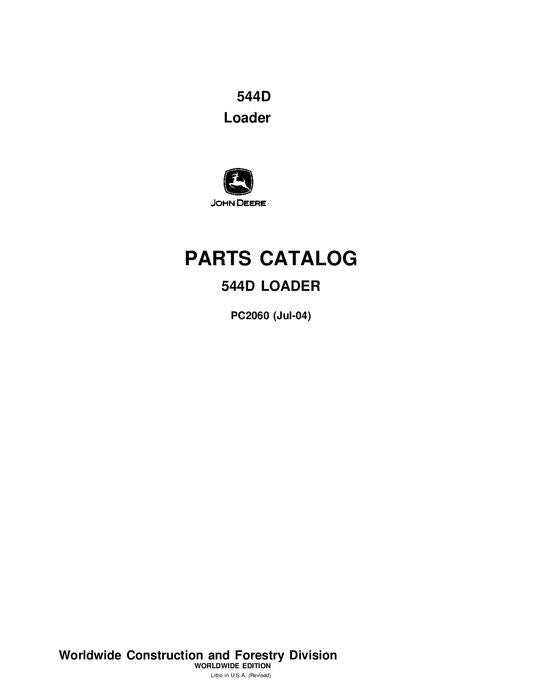 JOHN DEERE 544D LOADER PARTS CATALOG MANUAL