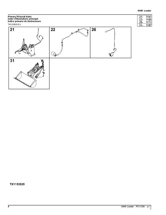 JOHN DEERE 644K  LOADER PARTS CATALOG MANUAL #1