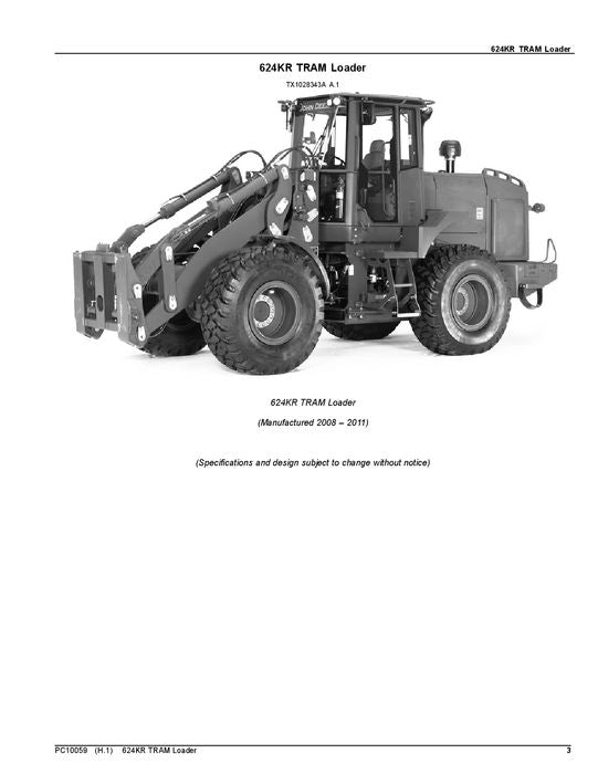 JOHN DEERE 624 LADER ERSATZTEILKATALOGHANDBUCH