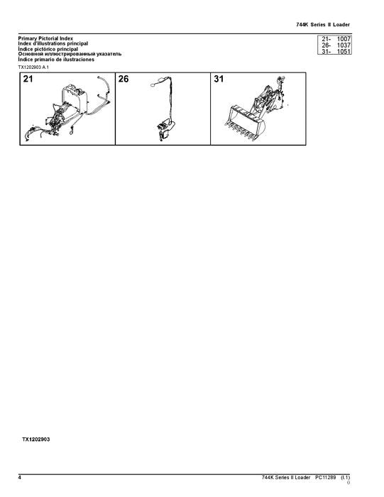 JOHN DEERE 744K SERIES II LOADER PARTS CATALOG MANUAL #1