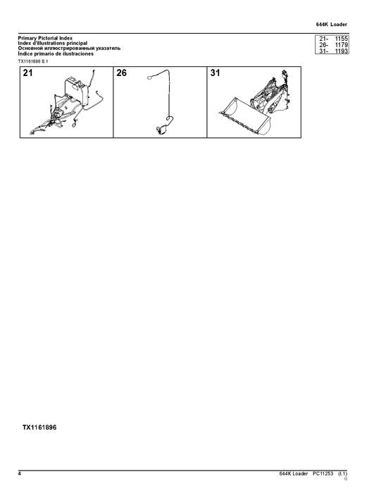 MANUEL DU CATALOGUE DES PIÈCES DE RECHANGE POUR CHARGEUSE JOHN DEERE 644K #3