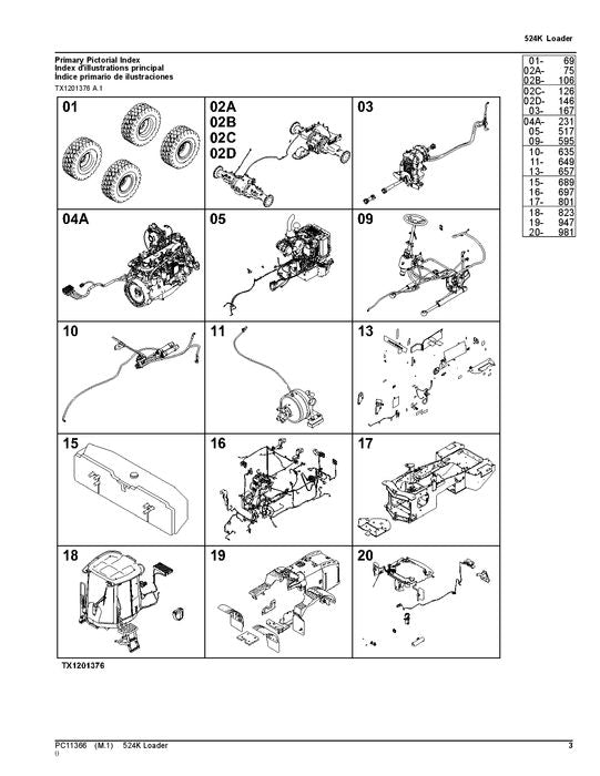 JOHN DEERE 524K LOADER PARTS CATALOG MANUAL #2