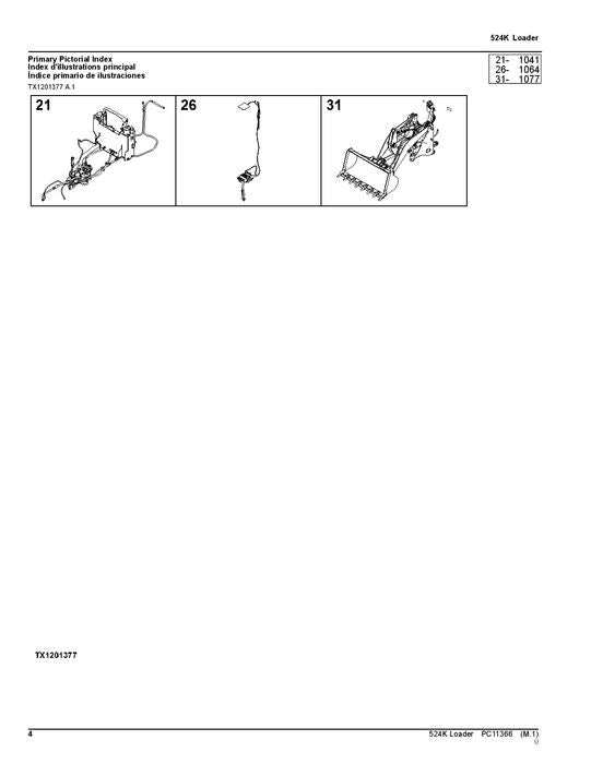 JOHN DEERE 524K LOADER PARTS CATALOG MANUAL #2