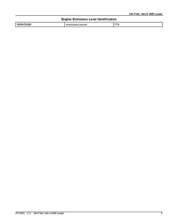 JOHN DEERE 644 P-TIER LADER ERSATZTEILKATALOGHANDBUCH