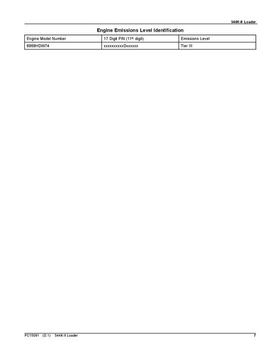 JOHN DEERE 544K LOADER PARTS CATALOG MANUAL #3