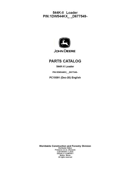 JOHN DEERE 544K LOADER PARTS CATALOG MANUAL #3