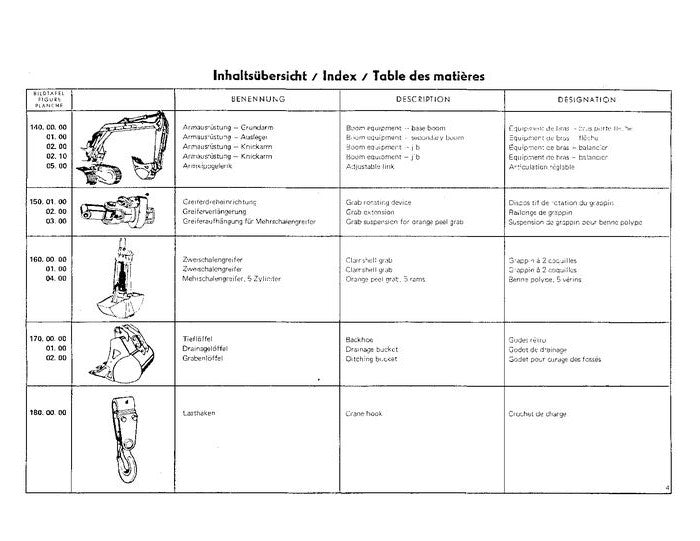 JOHN DEERE 54 55 EXCAVATOR PARTS CATALOG MANUAL