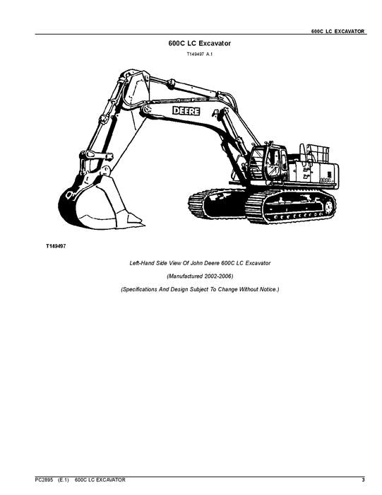 MANUEL DU CATALOGUE DES PIÈCES DÉTACHÉES DE L'EXCAVATRICE JOHN DEERE 600CLC