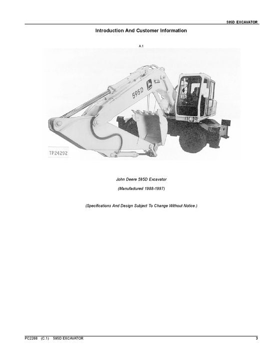 JOHN DEERE 595D BAGGER ERSATZTEILKATALOGHANDBUCH