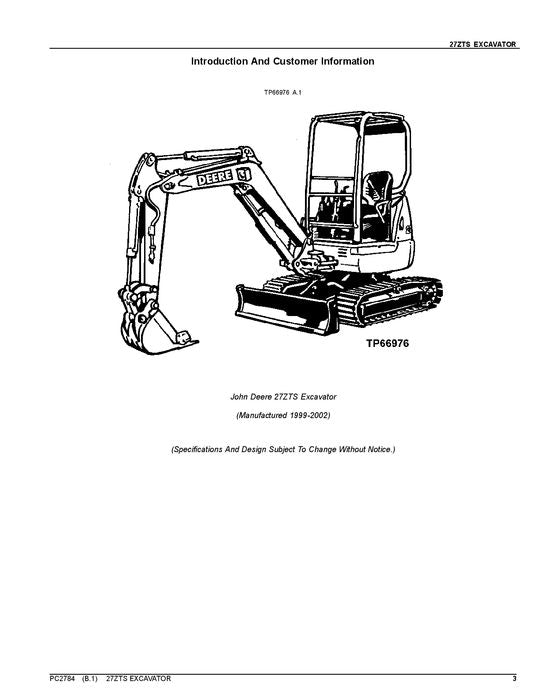 JOHN DEERE 27ZTS BAGGER-TEILEKATALOGHANDBUCH