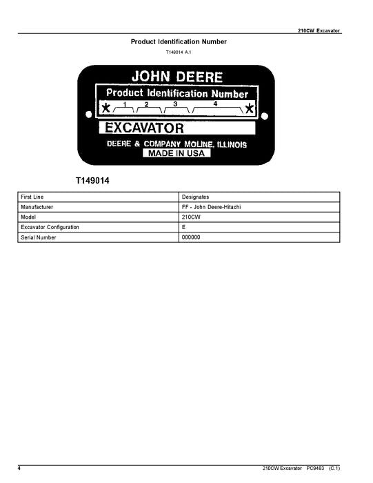 JOHN DEERE 210CW BAGGER-TEILEKATALOGHANDBUCH