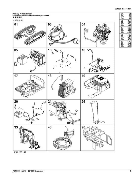 JOHN DEERE E210 E210LC BAGGER ERSATZTEILKATALOGHANDBUCH