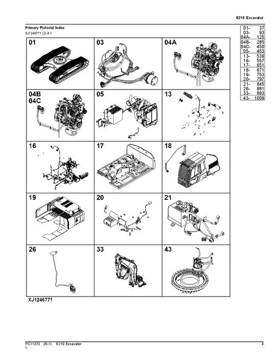 JOHN DEERE E210LC BAGGER-TEILEKATALOGHANDBUCH