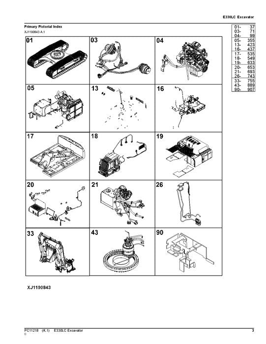 JOHN DEERE E330LC BAGGER-TEILEKATALOGHANDBUCH