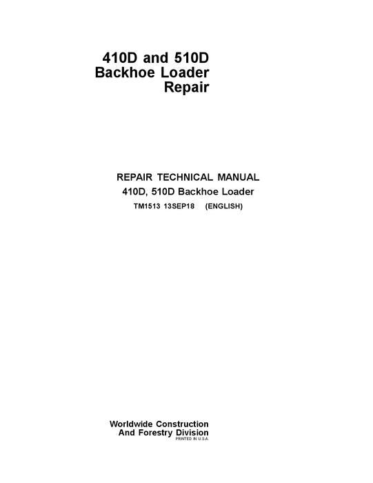 JOHN DEERE 410D 510D BACKHOE REPAIR SERVICE MANUAL