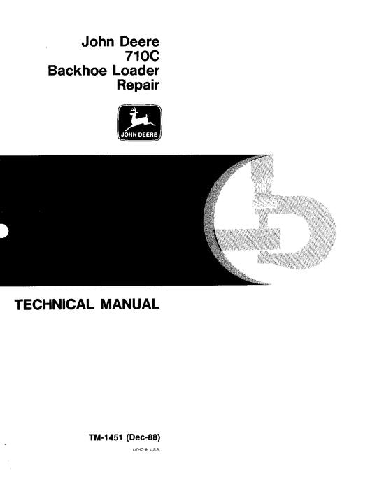 JOHN DEERE 710C BACKHOE REPAIR SERVICE MANUAL