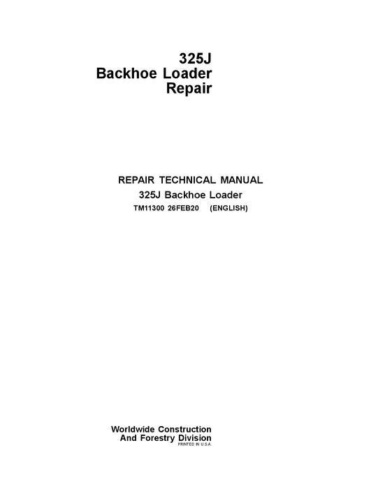 JONH DEERE 325J BAGGERLADER REPARATUR-SERVICEHANDBUCH