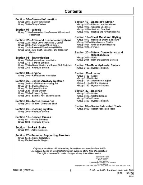 JONH DEERE 310SJ TMC 410J TMC BACKHOE LOADER REPAIR SERVICE MANUAL #1