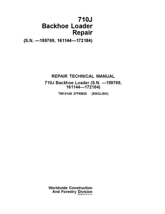 JONH DEERE 710J BACKHOE LOADER REPAIR SERVICE MANUAL #1