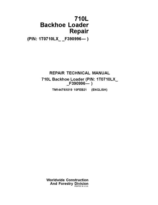 JONH DEERE 710L BAGGERLADER REPARATUR-SERVICEHANDBUCH Nr. 1