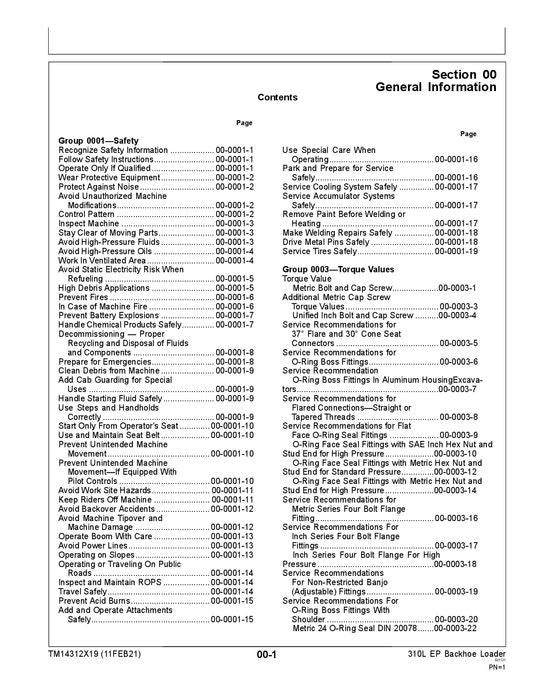 JONH DEERE 310L EP BACKHOE LOADER REPAIR SERVICE MANUAL #2