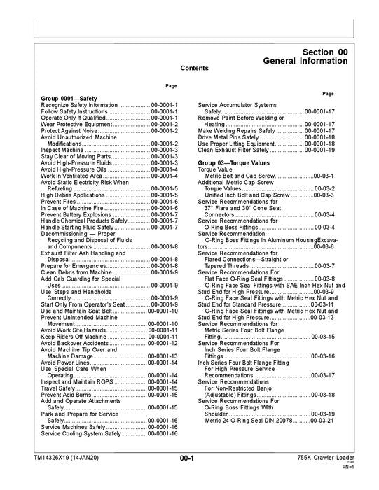 JOHN DEERE 755K RAUPENLADER REPARATUR-SERVICEHANDBUCH Nr. 1