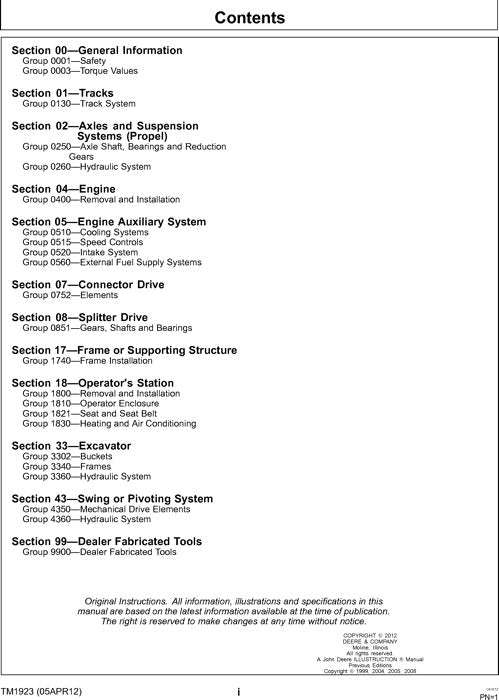 JOHN DEERE 600CLC 800C EXCAVATOR REPAIR SERVICE MANUAL